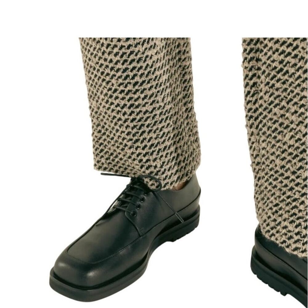Dear Frances Handmade In Italy Sandy Rogue Leather Oxfords Black, 9 (39) EUC